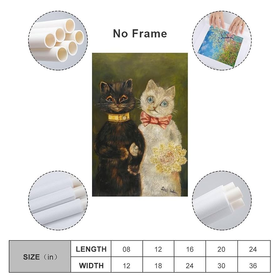 ルイスウエイン 黒猫 アンティーク風フレーム入り